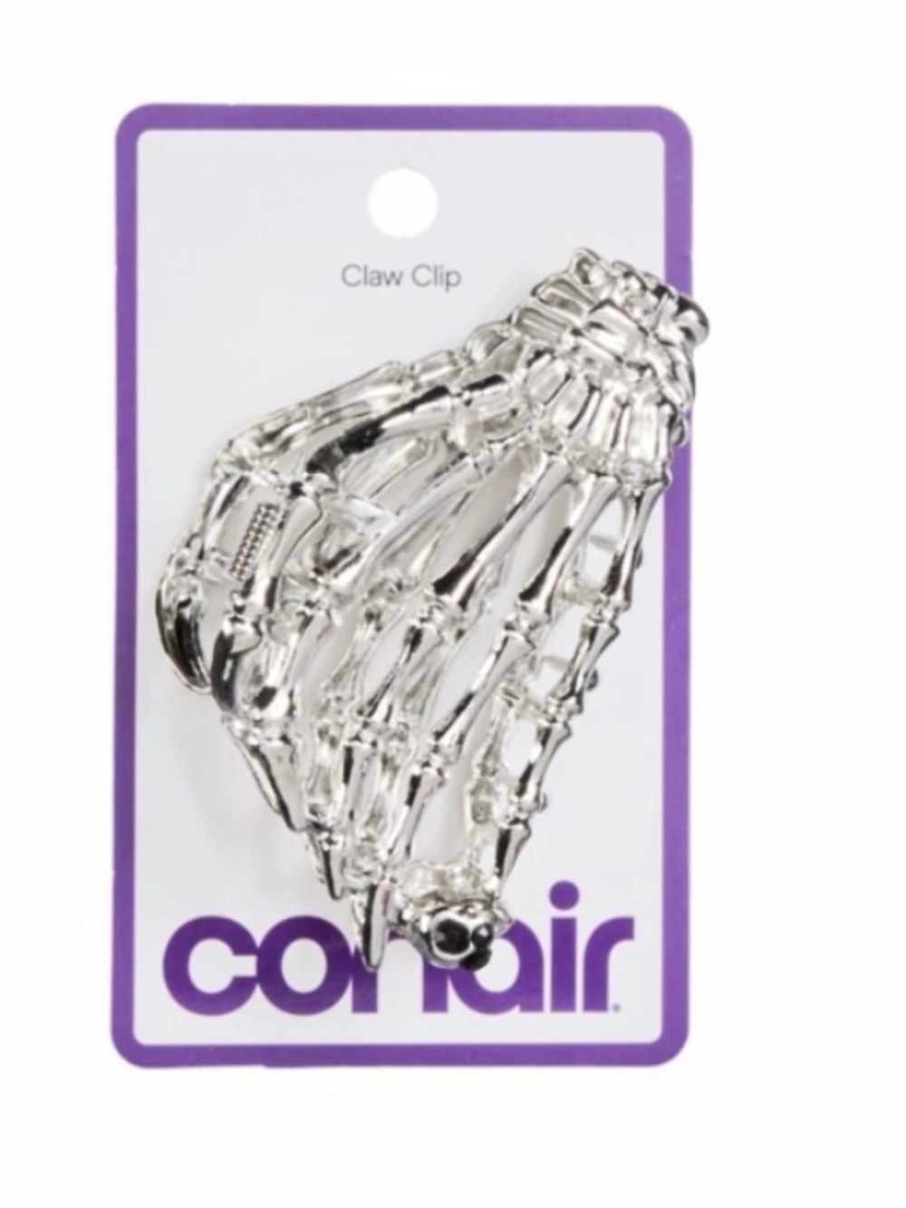Conair Skeleton Hand Metal Hair Clip Silver